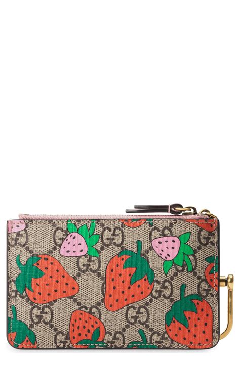 gucci strawberry keychain|Gucci keyrings for women.